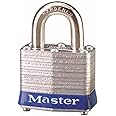 Master Lock 3BLU Laminated Steel Lockout Tagout Safety Padlock with Key , Blue