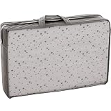 Reisebettmatratze 120x60cm +Tragetasche (100% BAUMWOLLE) für Baby Reisebett / Kinder Bett (Weiß mit hellgrauen Sternen) - 4