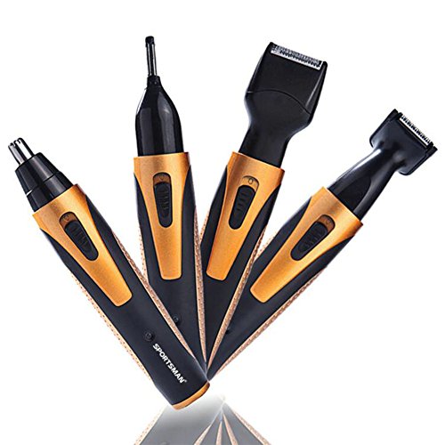 Preisvergleich Produktbild Nasen Haarschneider 4 in 1 Bester wiederaufladbarer Premium Qualität Edelstahl Wasserbeständige Nasen Ohr Bart Koteletten Augenbrauen Trimmer Für Männer und Mädchen