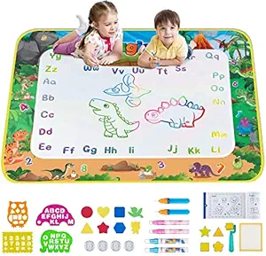 GAMES VISION Aqua Magic mat - Kids Painting Writing Doodle Board Toy - Color Doodle Drawing mat Bring Magic pens Educational Toys 1 2 3 4 5 6 7 8 9 10 11 12 Year Old Girls Boys Age Toddler Gift