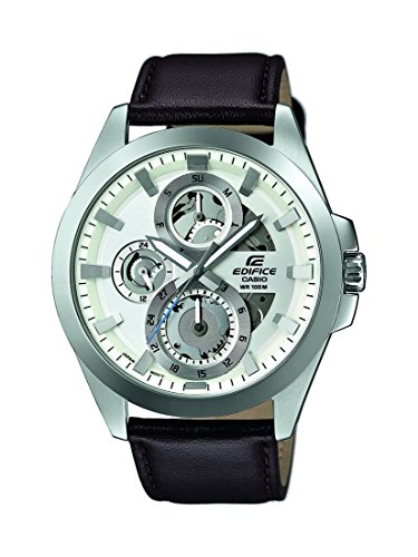 Casio Herren-Armbanduhr Edifice Analog Quarz Leder ESK-300L-7AVUEF Casio Herren-Armbanduhr Edifice Analog Quarz Leder ESK-300L-7AVUEF