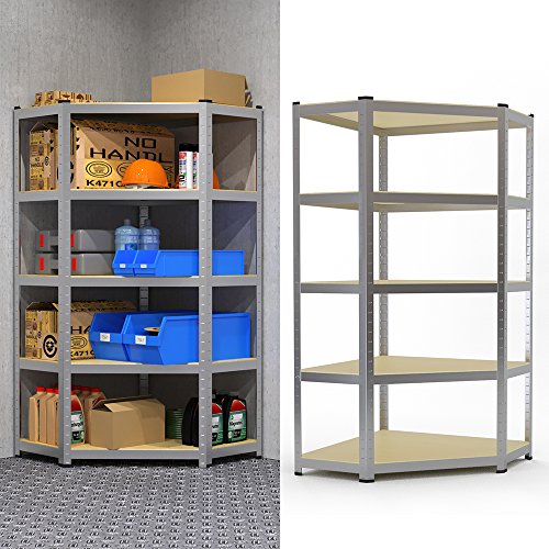 Schwerlastregal Steckregal Eckregal 180x99x77 cm Kellerregal 875 kg Tragkraft Lagerregal Werkstattregal Regal verzinkt - 2