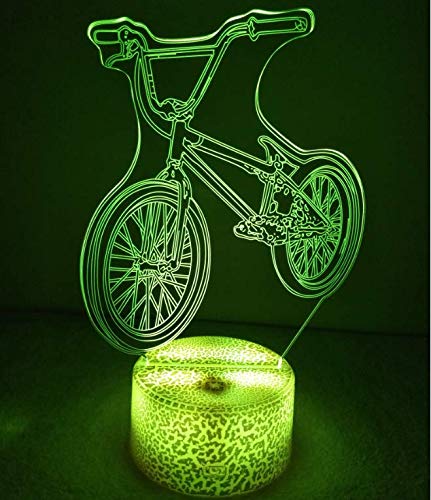 3D Bicicleta ilusión Optica Lámpara Luz Nocturna 7 Colores Cambiantes Touch USB de Suministro de Energía Juguetes Decoración Navidad Cumpleaños Regalo
