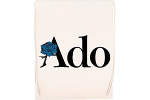 Ado Text Blue Rose Beige Gym Bag Bomull Återanvändbar Sportväska Beige Gym Bag Cotton Reusable Sport Sack