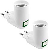 Akynite E27 Wall Lamp Holder with Wireless Switch, AC 220-240V, Max. 100W, E27 Socket for Wall Lamps Bed, for Kitchen Garage,