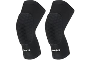 ONTYZZ Genouillères 1 Paire Unisexe Manchons de Compression Anti-Crash Genouillère Brace Basketball Genouillère Sport pour Hommes et Femmes Noir/L