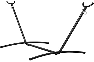 VEVOR Support de Hamac Portable, Charge 204 kg, Cadre en Acier pour Hamacs 3,05-4 m, Crochets Réglables Robustes, Gain de Place avec Sac de Transport, pour Hamac de 2 Personnes, Extérieur, Intérieur