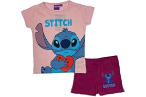 ARLIS Ensemble Pyjama Stitch avec Short Stitch Disney l'image est imprimée à l'avant Col Rond. Matière: 100% Coton