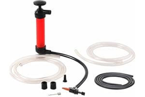 CARNEEDI Pompa a Mano Pompa Olio Benzina Gasolio Liquidi Aria Acqua Pompa a Sifone con Tubo 2,6M