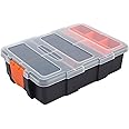 INHEMI Home Tool Part Storage Box, Small Parts Tool Box Organizer, Plastic Two-Layer Components Storage Case for Nails, Screws, and Bolts