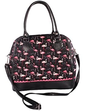 SugarShock Damen Bowling Flamingo Handtasche 141501193 Schwarz