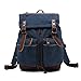 Produktbild MYLL Retro Leinwand-Mann-beiläufiger Rucksack Computer-Schulter-Beutel-Kursteilnehmer-Beutel,Blue-L