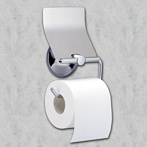 HOOMIL Edelstahl Toilettenpapierhalter mit Deckel ohne Bohren - 3