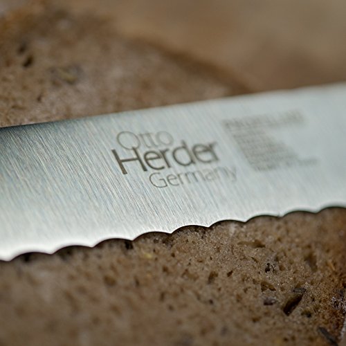 Brotmesser-Brotsäge 34 cm lang mit Wellenschliff aus rostfreiem Edelstahl Kunststoff POM Griffen von Otto Herder manicure - 4