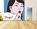Produktbild Selbstklebende Fototapete - Pop-Art Oops Frau - 300x300 cm - Wandtapete – Poster – Dekoration – Wandbild – Wandposter - Bild – Wandbilder - Wanddeko