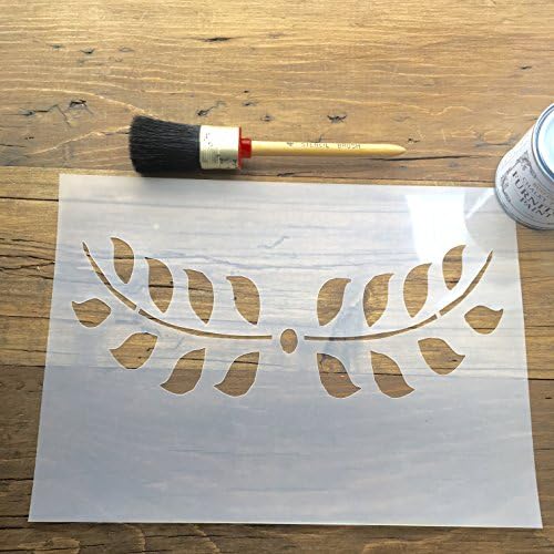 Leaf Garland Border Stencil Template A4, Image size 270mm x 99mm