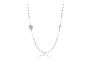 SAGA GIOIELLI COLLANA ROSARIO ACCIAIO CRISTALLI ARGENTATI