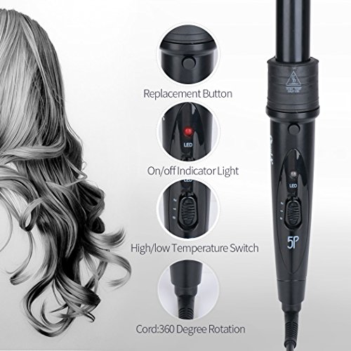 CkeyiN®5 in 1 Multifunktions Austauschbare Lockenwickler Kit Curling Wands Hair Waver - 4