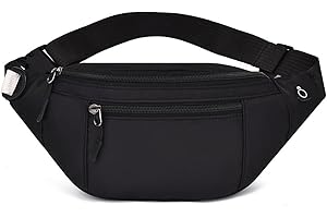 Brinny Riñonera para hombre y mujer, cinturón para correr, impermeable, con correa ajustable, para viajes, deportes, correr, color negro, 35