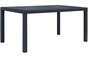 vidaXL Gartentisch 150cm Kunststoff Rattan-Optik Terrassentisch Balkontisch