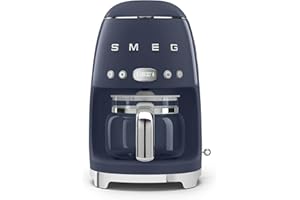 Smeg, Macchina da Caffè Filtro DCF02NBEU, Funzione Aroma e Autostart, Caraffa in Vetro Fino a 12 Tazze, 2 Livelli di Intensità, Modalità Keep Warm, 1050W, Navy Blue