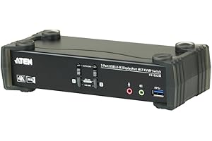 Aten CS1922M-AT-G CS1922M 2-Port USB3.0 4K DisplayPort KVMP Switch with Built-in MST Hub