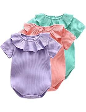 Bebone Baby Strampler Mädchen Overall Einfarbig Baby Kleidung
