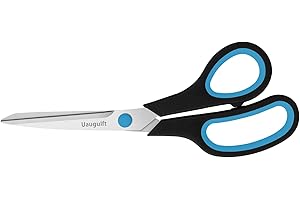 Uaugulft Forbici multiuso in acciaio inox per carta, con impugnatura morbida, blu, nero, 17,8 cm