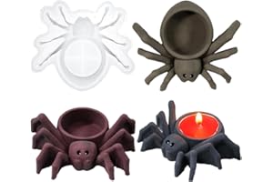 Zayookey Spiders Candle Holder Resin Mould Halloween Tealight Holder Silicone Mould for Epoxy Resin Animals Candlestick Casting Mold DIY Jewelry Trinket Tray Candy Containers