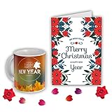 Sky Trends New Year Gifts and Merry Christmas Gifts 2018 Gifts Printed Coffee Mug with Printed Greeting Card for New Year Gifts for Friend Girlfriend Boy Friend 010