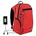 Produktbild haweel Outdoor Multifunktions-Solar Panel Power atmungsaktiv casual Rucksack Laptop-Tasche Schule Schultasche für College Reisen Rucksack, mit USB Ladeanschluss & Kopfhörer Anschluss, rot