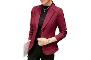 ANYUA Chaqueta de Traje,Mujeres Color Sólido Corto Oficina Carrera Blazers