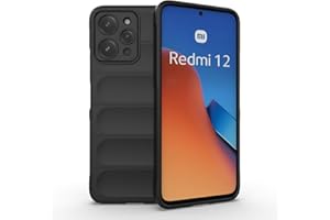 RankOne Airbag Funda de Silicona Líquida para Redmi 12 (4G) / Redmi 12 5G (6.79" Inches) - Negro