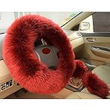 [Neue Version] 3 Sets Plüsch flauschig Auto Lenkrad Bezug...