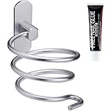 Newaner Porta Asciugacapelli,Mensola Supporto per Bagno Phon Cromo in Acciaio Inossidabile,Argento