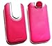 Produktbild Emartbuy ® Value Pack Für Samsung Ativ S I8750 Pink / Weiß Premium-Pu-Leder-Dia In Pouch / Case / Sleeve / Halter (Größe 4Xl) Mit Pull Tab Mechanism + Kompatibel Micro Usb Car Charger + Lcd Screen Protector