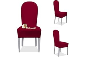 BANZAII TEXTILE INNOVATOR ONLINE Banzaii – Coprisedia Antimacchia con Schienale Tondo – Vestisedia Seduta e Schienale Tondo per sedie da cucina, sala da pranzo, cerimonia, ristoranti - 6 Pezzi Bordeaux Made in Italy