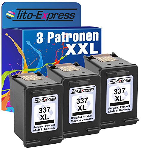 PlatinumSeries 3x Cartucho de impresión para HP 337 XL Negro Officejet 6310 150 Mobile 6300 6304 6305
