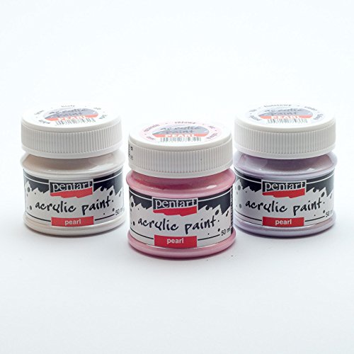 Acrylfarbe Perlmutt in Set 3x50ml - Set 1. Perlmuttfarbe, Bastelfarbe, Acrylfarbe