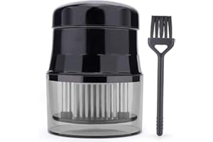 CHUER Ablandador de Carne Manual, Mazo para Carne Pollo con 56 Cuchillas de Acero Asado Barbacoa BBQ para La Carne De Vacuno, Carne, Pollo, Cerdo y Ternera (Negro)