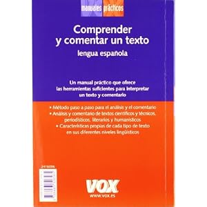 Comprender y comentar un texto (Vox - Lengua Española - Manuales Prácticos)