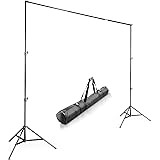 Walimex pro Teleskop Hintergrundsystem L 120-307 cm - stabiles Fotohintergrund System für Studio & Mobil I für Fotografie, Vi