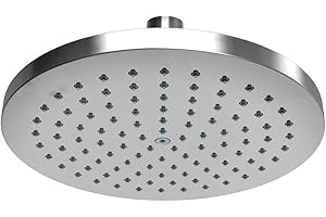 ILIKEPOW 8.7 Inch Fixed Shower Head 22 cm Rainfall Swivel Ball Fixed Mount ABS Chrome Round
