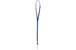 WWW.KARTEO.DE Lanyard bleu tour de cou pour clés avec mousqueton pour porte-cartes d’identité Badge nominatif ou clé