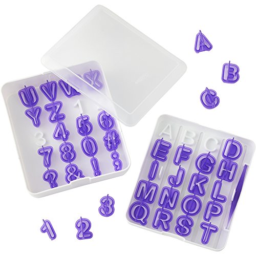 Wilton Alphabet und Zahlen Aussparungen Set, Violett, 42 - 4