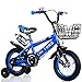 Produktbild Kinderfahrräder Guo Shop 2-3-5-6-8 Jahre Alt Jungen Mädchen Kinderwagen 12/14/16/18 Zoll mit Trainingsrad und Wasserkocher (Farbe : Blau, Größe : 14")