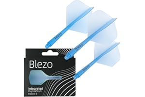 BLEZO Darts Durable Dart Flights | Integrated Dart Flights with Shafts | Pack Of 3 | Fixed 90 Degree Angle | Standard Shape Darts Flights & Stems | Durable Darts Accessories