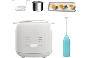 YAGEROD 2024 New Fully Automatic Smart Egg Cooker, Rapid Egg Cooker, Electric Egg Boiler Machine, Mini Egg Cooker for Steamed, for Steamed, Hard Boiled, Soft Boiled Eggs and Onsen Tamago(Pottery White)