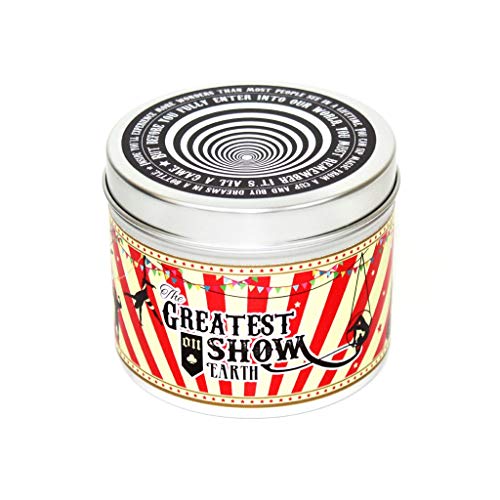 Happy Piranha LTD - Vela aromática de Manzana y Caramelo de Manzana, diseño con Texto en inglés The Best Show on Earth Toffee