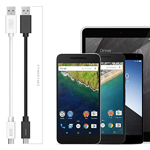 [2 Stück]Tronsmart USB Typ C Kabel 3.3ft USB-C auf USB-A Kabel mit 56k Widerstand für Chromebook Pixel, Google Pixel / Pixel XL, Nexus 5X / 6P, LG G5, HTC 10 und mehr Typ C Geräte(1 x Schwarz, 1 x Weiß ) - 3